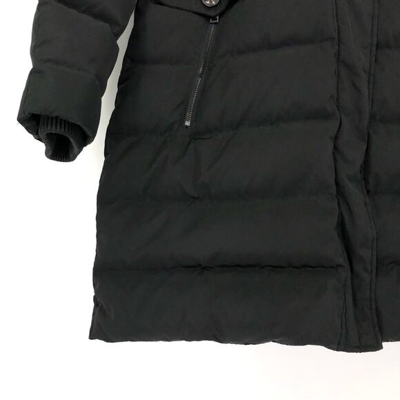 JONES NEW YORK Belted Puffer Jacket Faux Fir Trim Black M - Picture 6 of 14